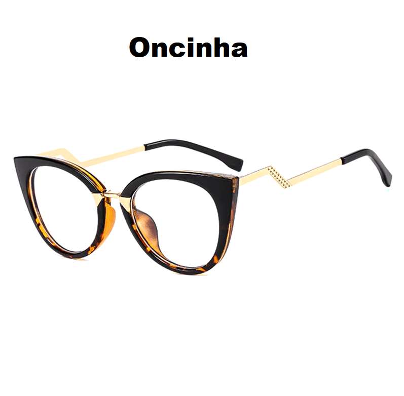 Armação de Óculos Gatinho com Curvatura - Eleganzi