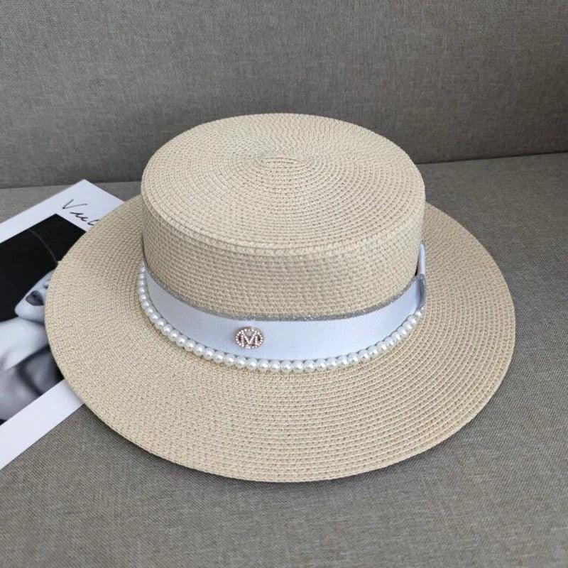Chapéu de Palha com Pérolas - Eleganzi