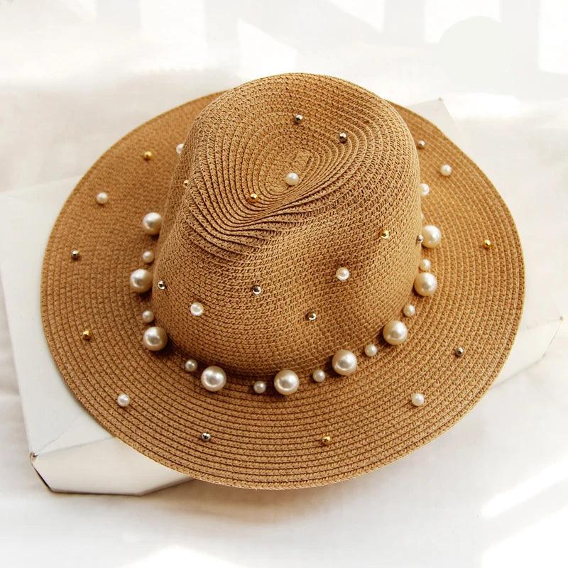 Chapéu Panamá Com Pérolas - Eleganzi