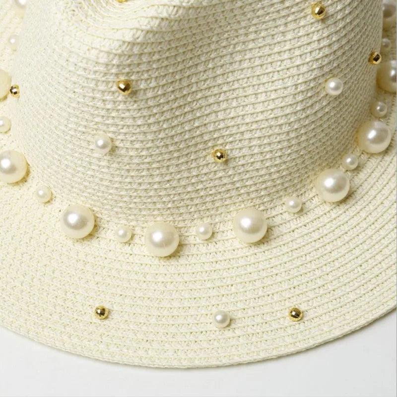 Chapéu Panamá Com Pérolas - Eleganzi