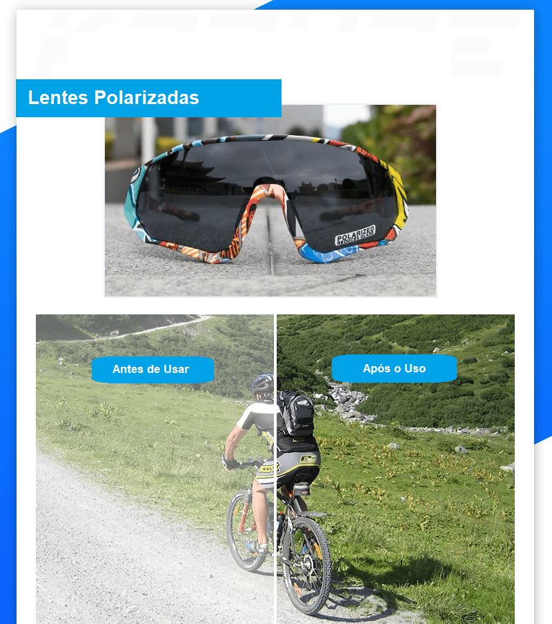 Óculos de Sol Esportivo VisionX (5 Lentes) - Eleganzi