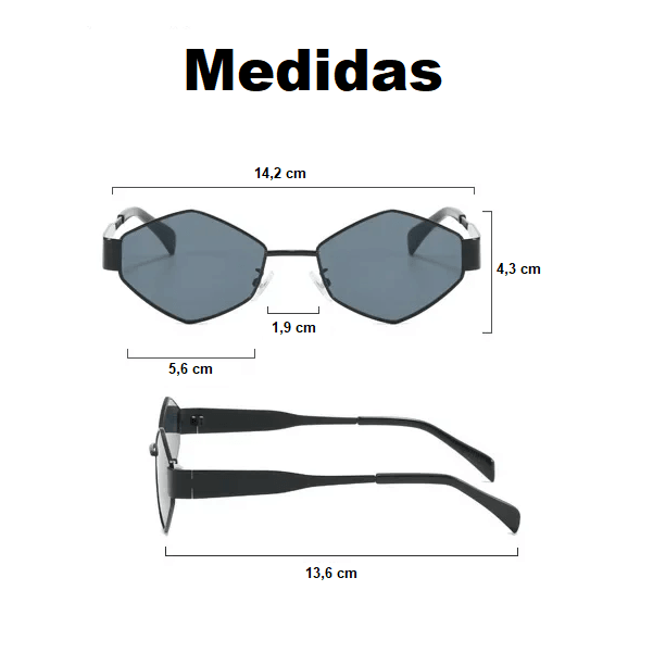 Óculos de Sol Hexagonal Brooke - Eleganzi