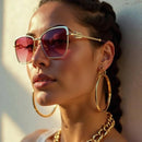 Óculos de Sol Oversized Rubia - Eleganzi