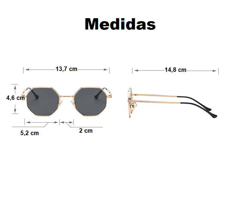 Óculos de Sol Poligonal Hailey - Eleganzi