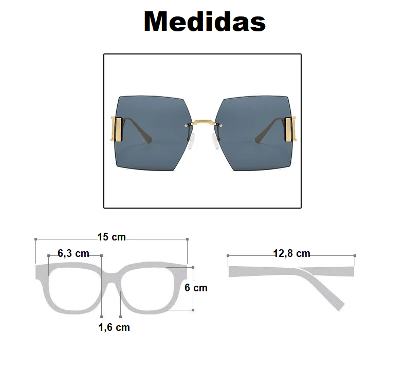 Óculos de Sol Quadrado Élodie - Eleganzi