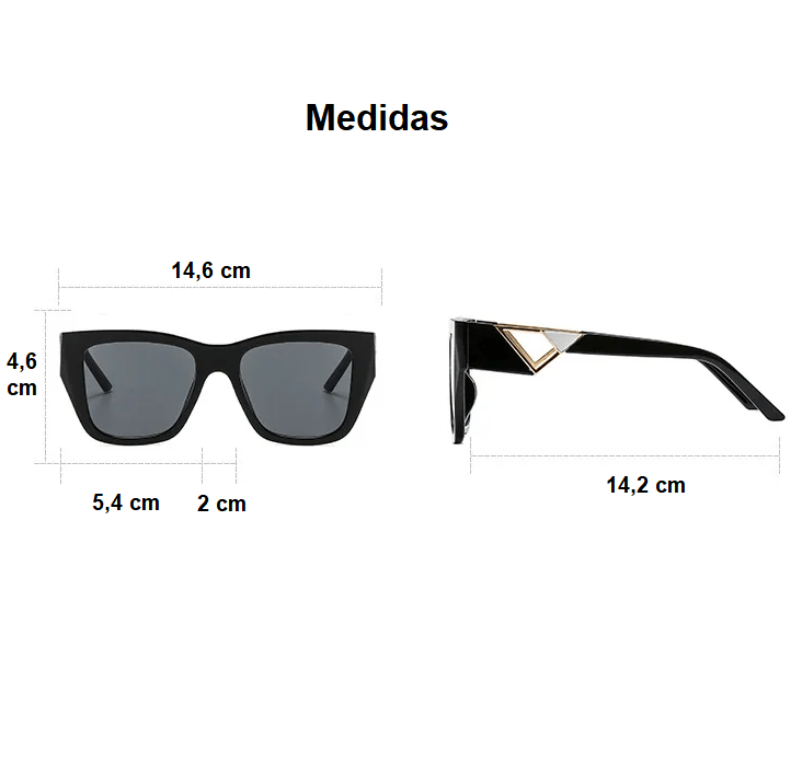 Óculos de Sol Quadrado Yara - Eleganzi