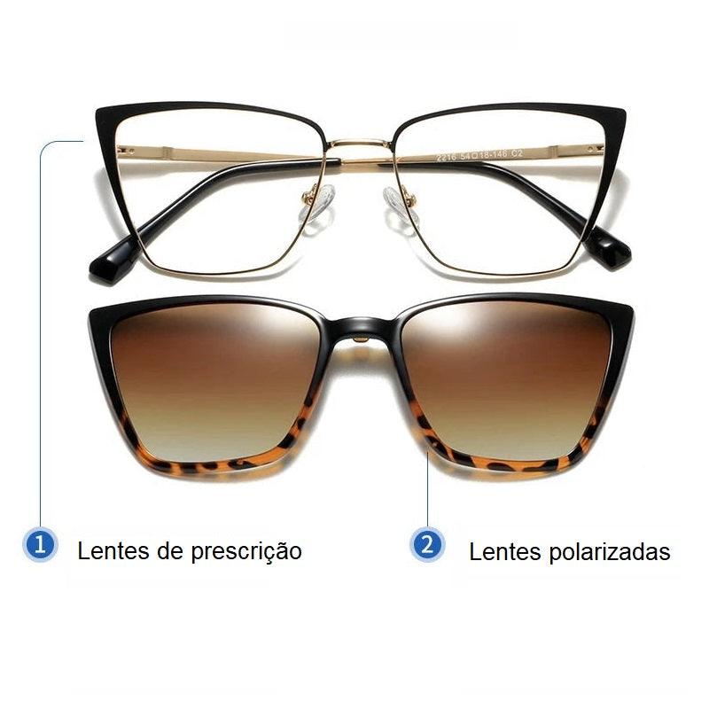 Óculos Gatinho Clip On Liza (2 em 1) - Eleganzi