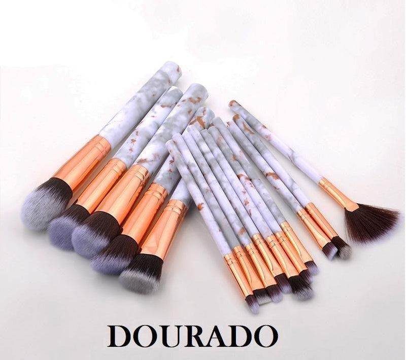 Kit 15 Pincéis de Maquiagem