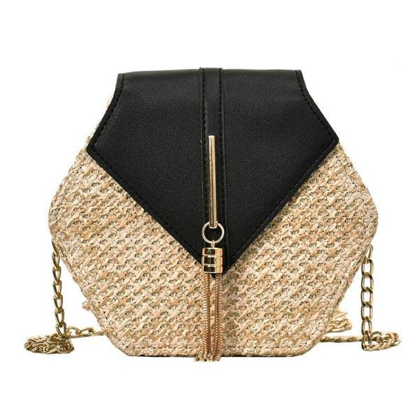 Bolsa Transversal de Palha Hexagonal - Eleganzi