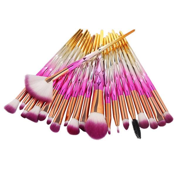 Kit 20 Pincéis de Maquiagem (Unicórnio Diamante) - Eleganzi