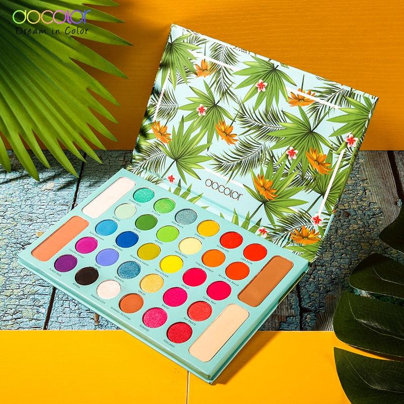 Paleta de Sombras Docolor Tropical (34 Cores) - Eleganzi