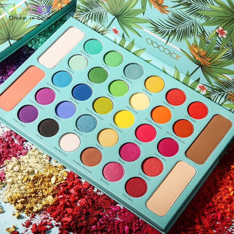 Paleta de Sombras Docolor Tropical (34 Cores)