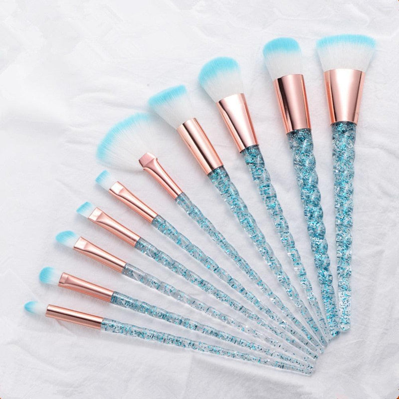 Kit 10 Pincéis de Maquiagem Unicórnio