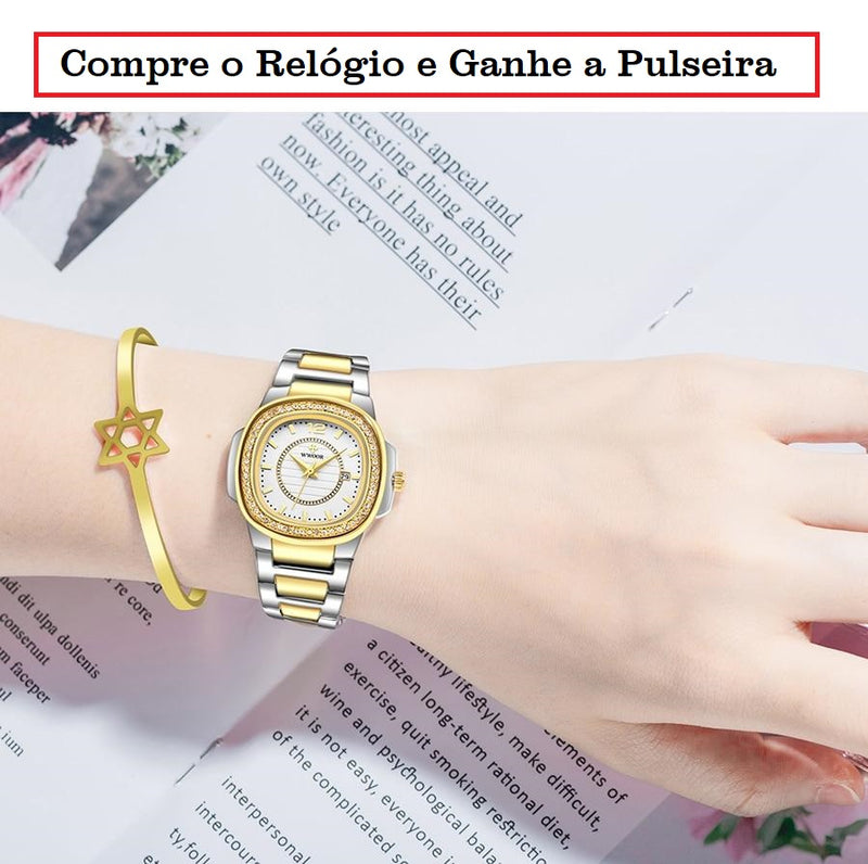 Relógio Feminino Diamond + Bracelete