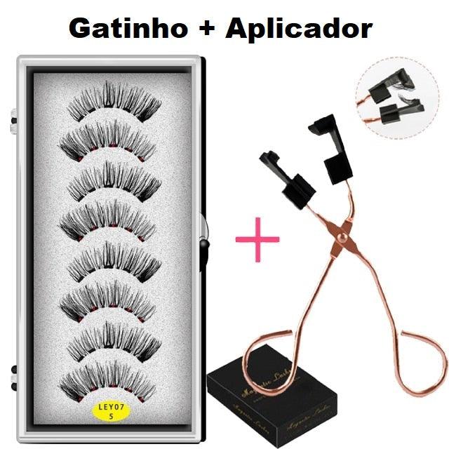 Aplicador de Cílios Magnéticos + 4 Pares de Cílios Postiços
